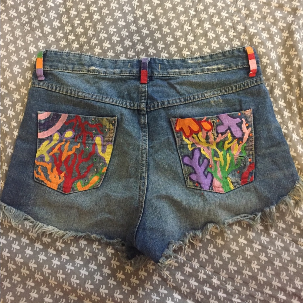 Custom free people designed denim shorts